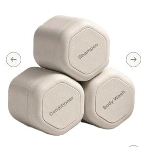 Cadence travel shower set capsules, sand, 3 pieces, NWT